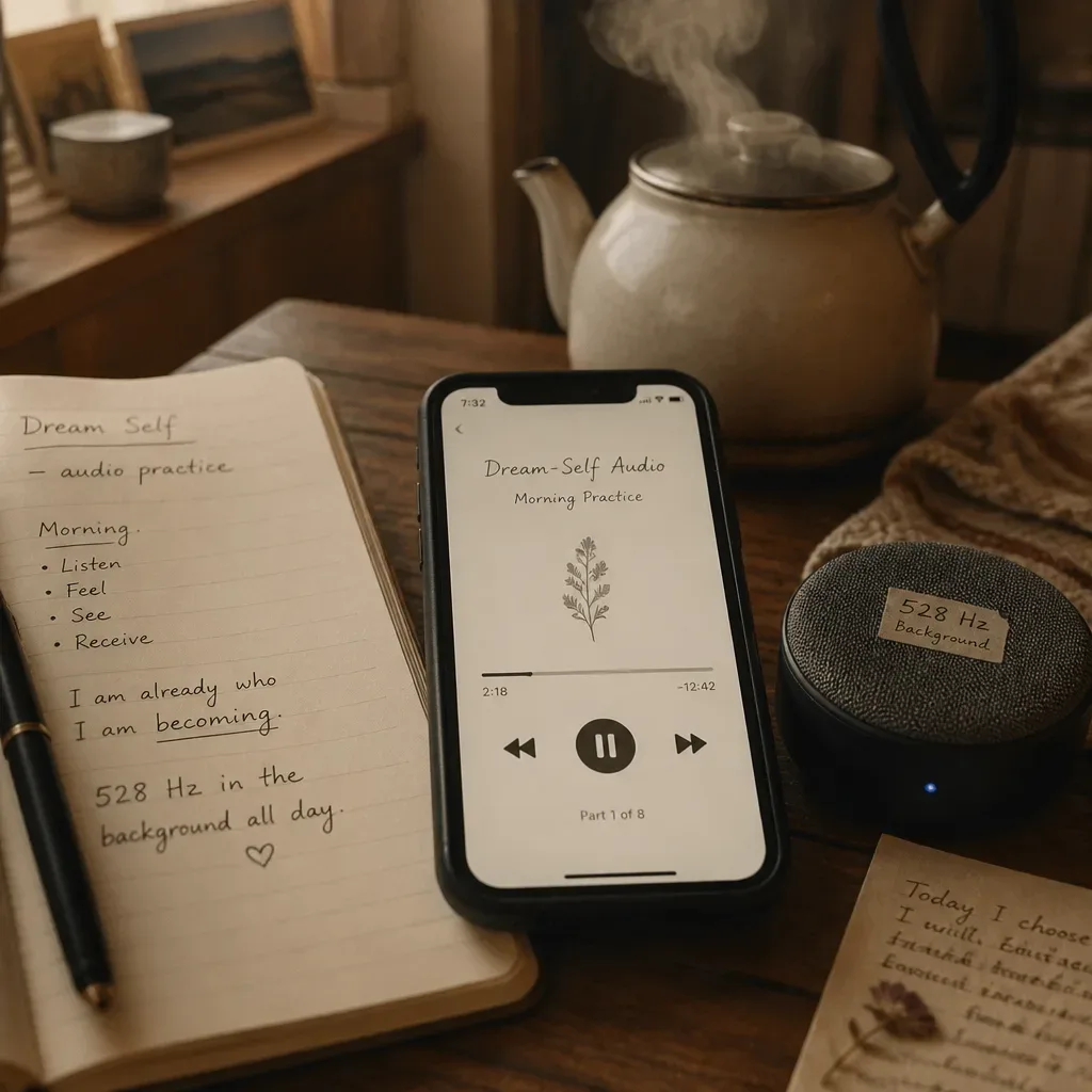 Phone and speaker set for quiet morning audio