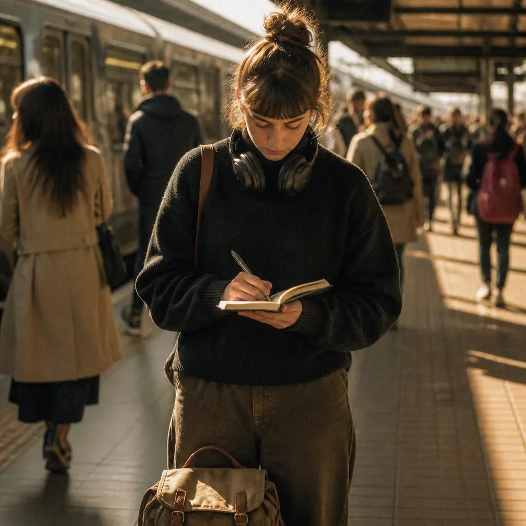 Commuter writes one sentence after listening