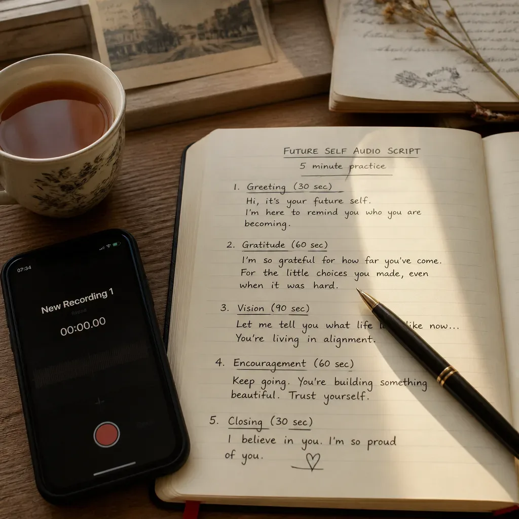 Notebook script for future-self audio recording