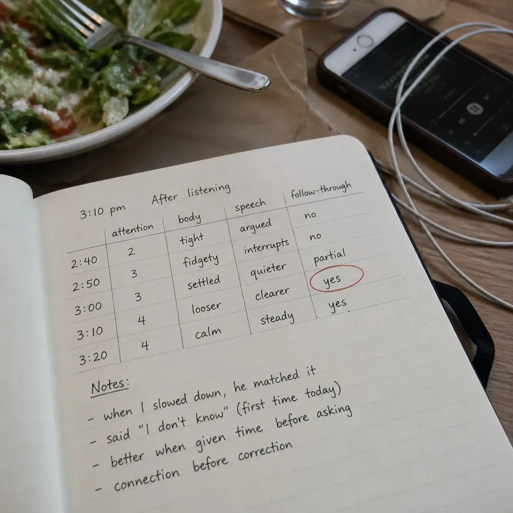 Notebook tracking afternoon reset signals