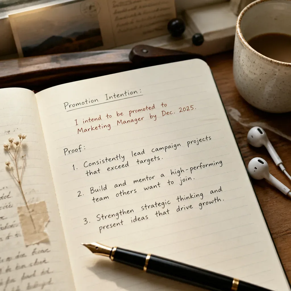 Notebook with promotion intention and audio earbuds