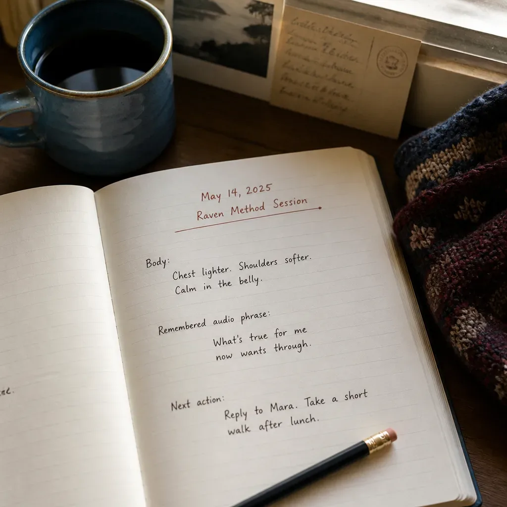 Datierte Journaling-Notiz nach einer Shifting-Sitzung
