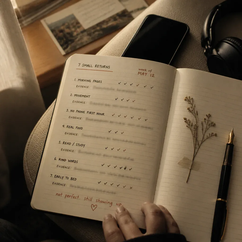Seven evidence lines in a quiet notebook